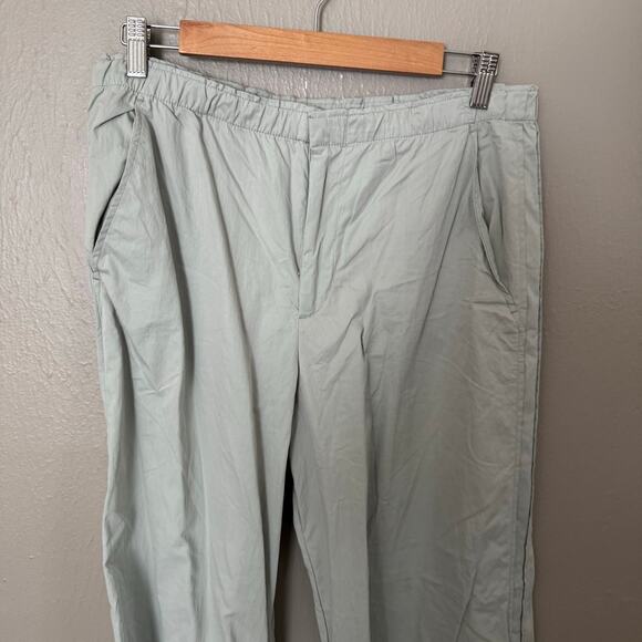 Zara Nylon Blend Full Length Pants Light Green High Rise Size Large wide leg - Picture 3 of 9